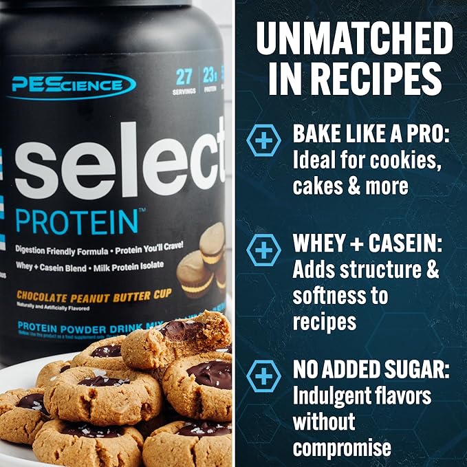 PEScience Select Protein Powder, Whey and Casein Blend, Clean Protein Powder for Women and Men, Low Calorie, Low Carb, Keto Friendly, Gluten Free, Chocolate Peanut Butter Cup, 5 Servings