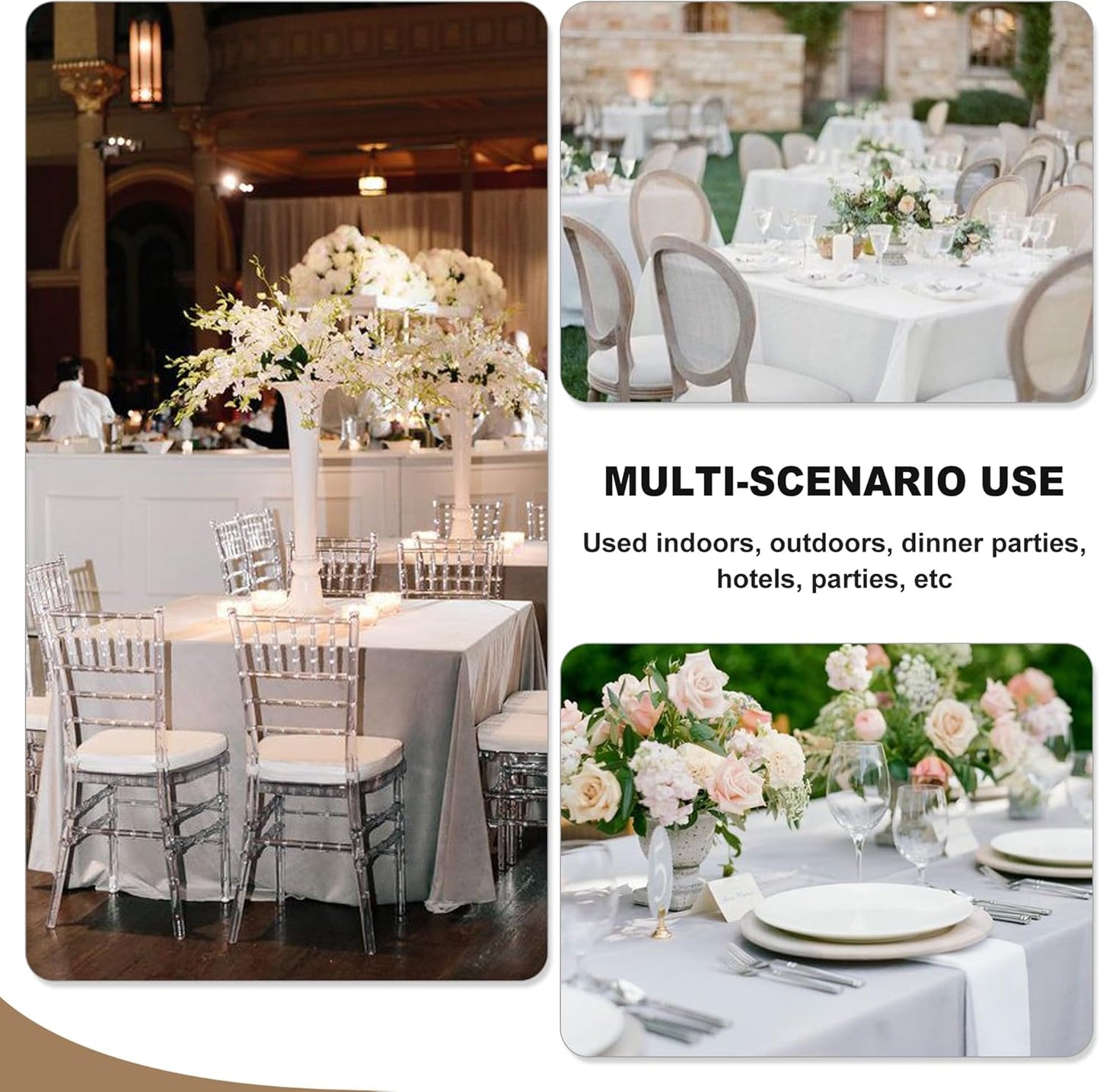 Fitable 6 Pack Square Tablecloths - 70 x 70 Inches - Stain Resistant and Reusable Table Clothes, Navy Polyester Fabric Table Covers for Dining, Card Tables, Coffee Tables