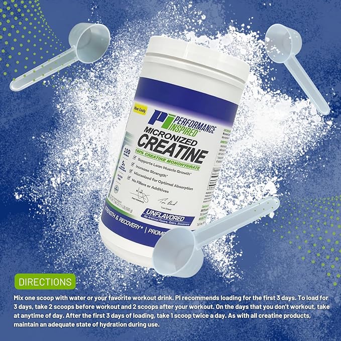 Performance Inspired Nutrition Micronized Creatine Monohydrate – 100% Pure, Unflavored, No Fillers – Supports Muscle Growth & Recovery – 1.1 lb