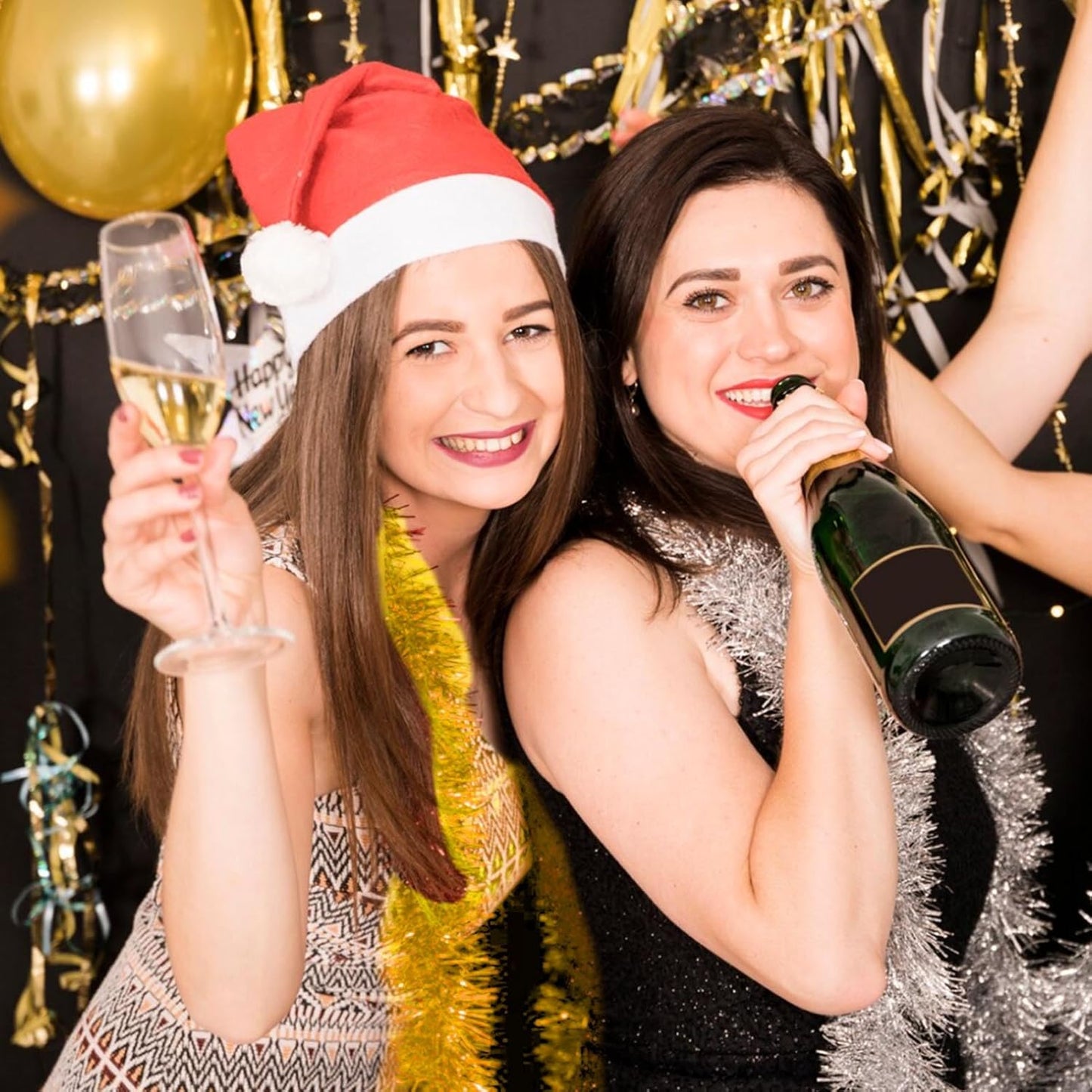 50 Feet Gold Christmas Tinsel Garland, Metallic Foil Twist Garland Wall Hanging Tinsel Banner Backdrop for Parade Floats, Easter, Mother's Day, Wedding Party Decorations (2in x 50ft)