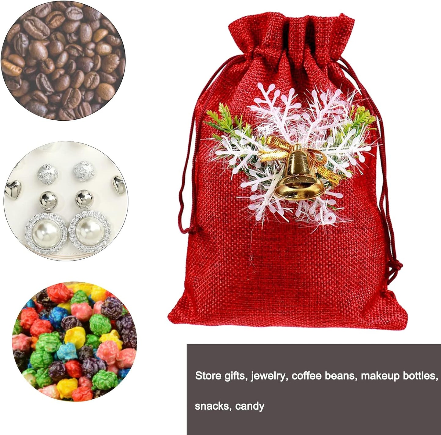 ZOENHOU 30 Packs 8 x 12 Inch Wine Red Burlap Bags Bulk with Drawstring, Drawstring Gift Bags, Dustproof Burlap Sacks for Favors Party DIY Craft