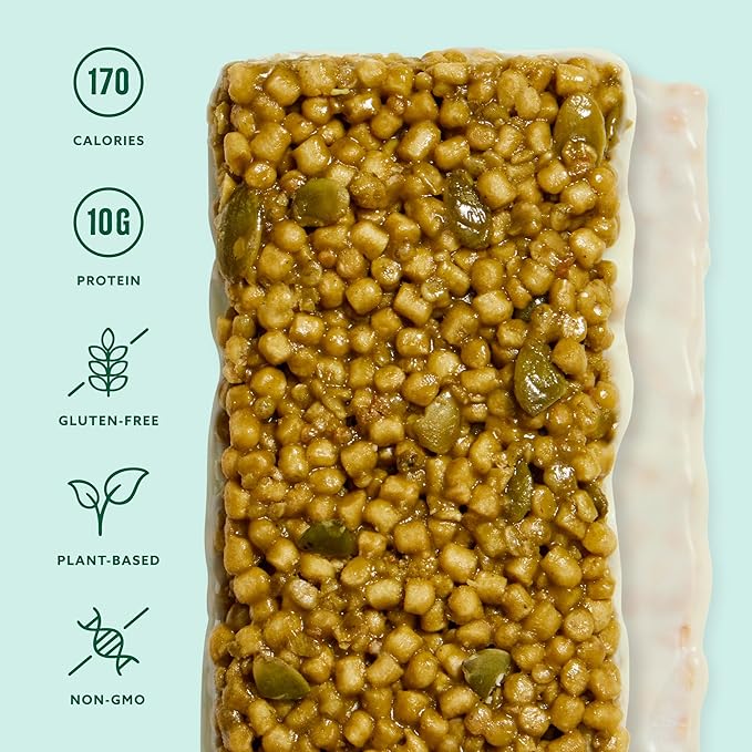 Mezcla Puff Crispy Protein Bars, Gluten Free & Vegan Protein Bars, 10g Protein, Alt for Crispy Rice Treat, Granola Bars & Breakfast Bars, Healthy Snacks for Adults, Matcha Vanilla, 12 Pack