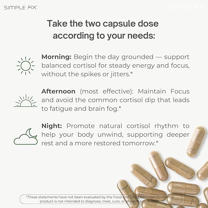 Cortisol Balance Supplement β Supports Stress, Focus & Daily Energy β with Ashwagandha, Rhodiola Rosea, L-Theanine, Magnesium, Zinc & B6 β Adaptogen Formula β Vegan Capsules