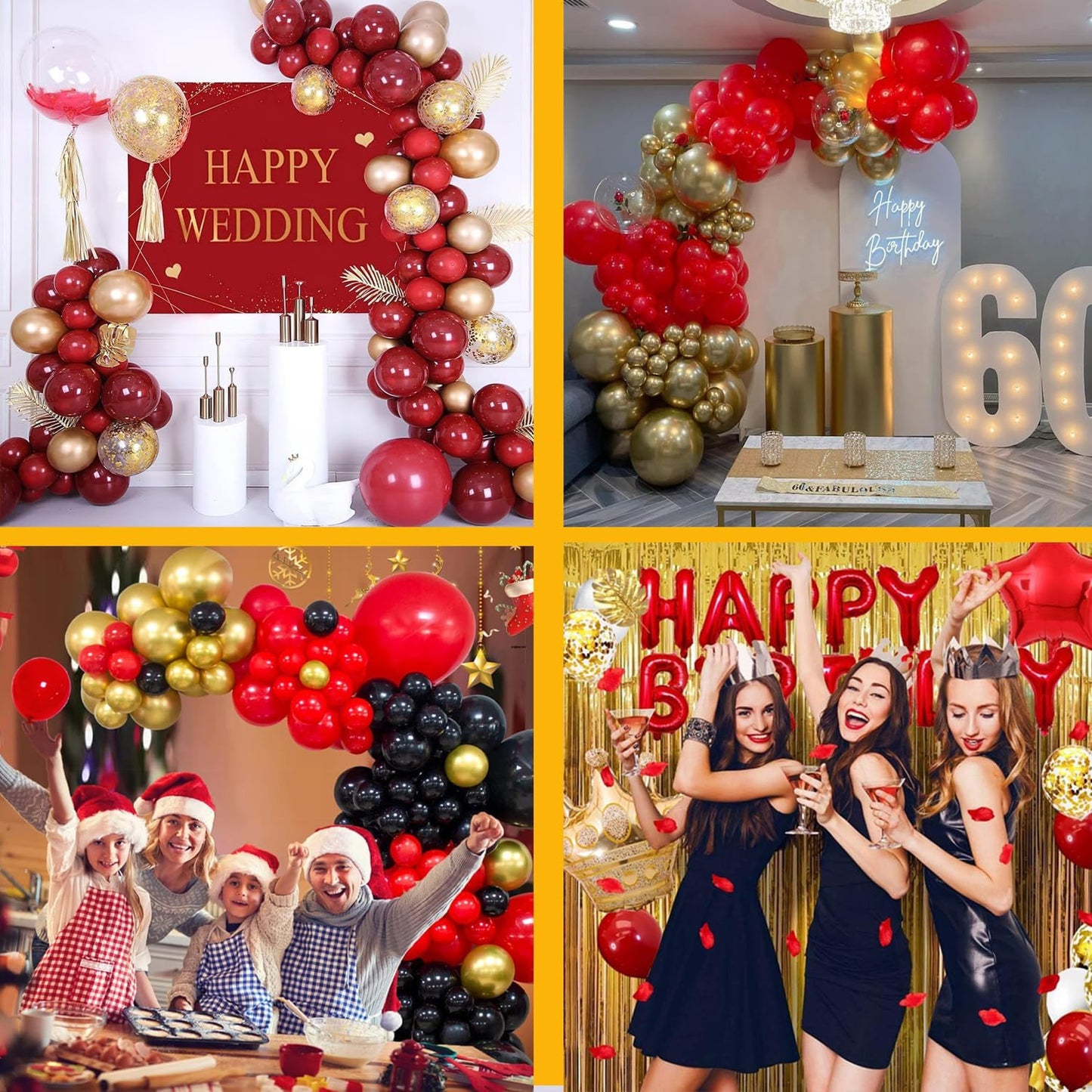 Red and Gold Balloons,70 Pack 12 inch Metallic Gold and Helium Matte Red Balloons for Valentine's Day Wedding Birthday Engagements Anniversary Party Decorations