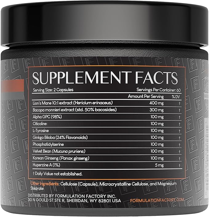 Boss Mode 10-in-1 Nootropic Cognitive Enhancement Supplement, Focus & Memory Booster, Featuring Lion’s Mane, Bacopa Monnieri, Alpha-GPC, Ginseng & More 120 Capsules (1 Pack)