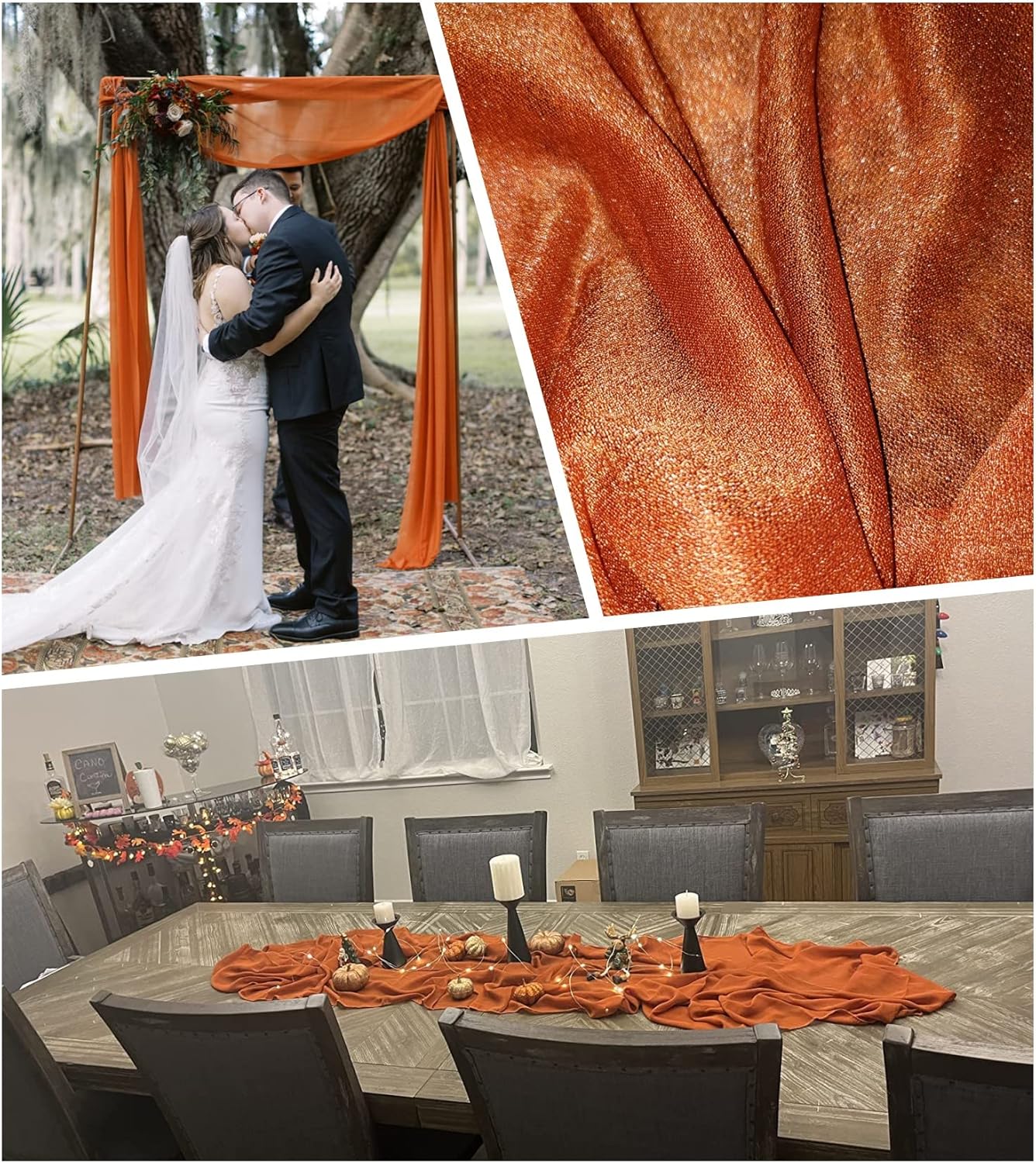 Arch Drapes for Wedding Arch Draping Fabric Terracotta Sheer Backdrop Curtain for Ceremony Bridal Party Decor 6 Yards 19Ft Length x 28" Width 1 Panel