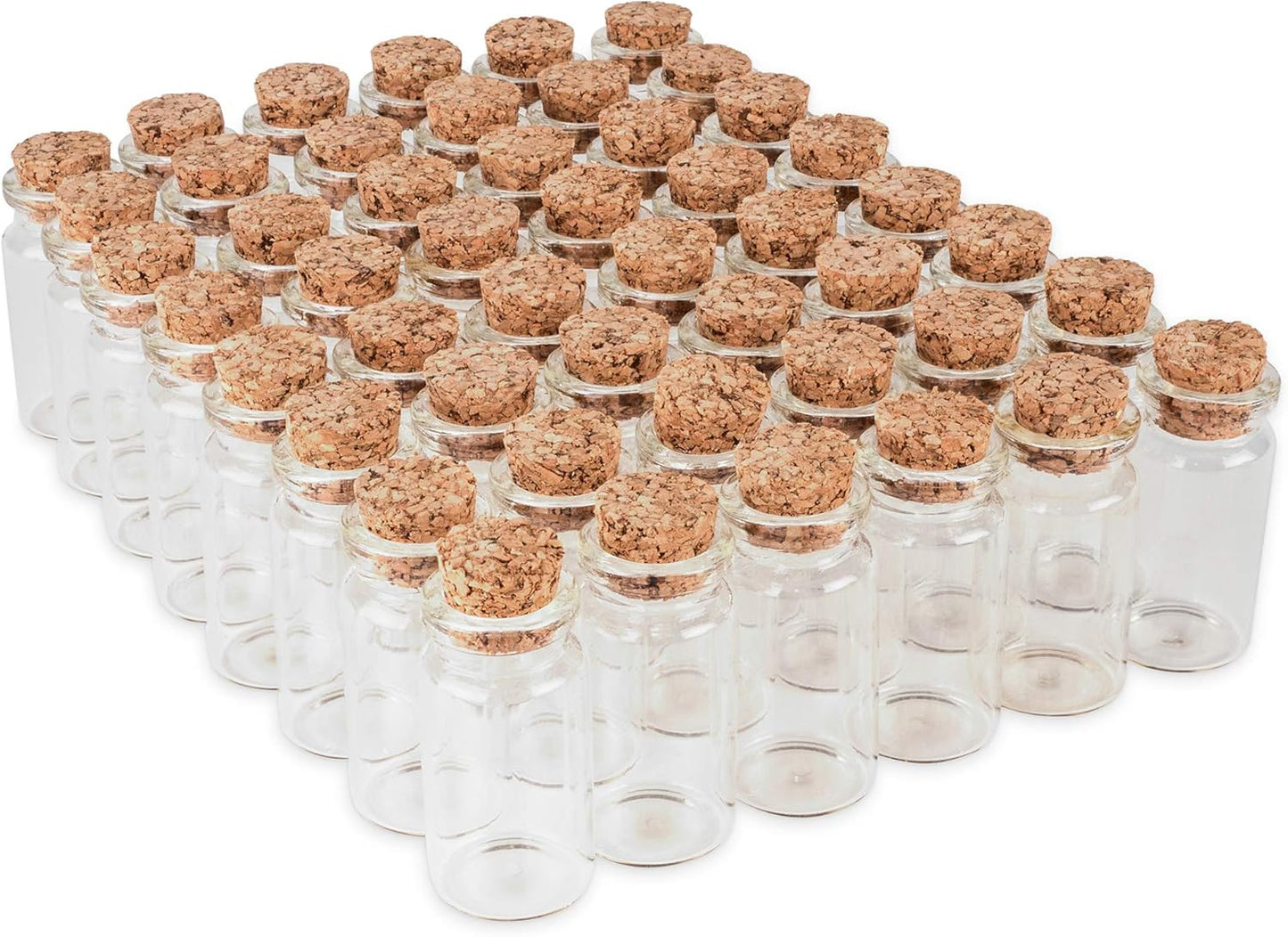 Super Z Outlet Mini Clear Glass Jars Bottles with Cork Stoppers for Arts & Crafts, Projects, Decoration, Party Favors - Size: 1-1/2" Tall X 3/4 Inches Diameter (48 Count)