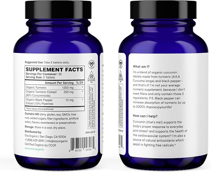 Ora Organic Hormone Balance & Turmeric Curcumin Supplement Bundle: Elevate Mood, Energy, & Joint Health Naturally Acerola Cherry + Pure Turmeric, Enhanced by Piperine - 90 Vegan Tablets