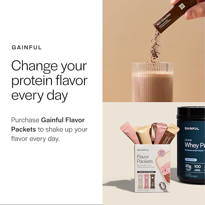Gainful Everyday Whey Protein Powder, 23g Protein per Serving, Unflavored, Supports Muscle Growth, Recovery, & Daily Nutrition, with Whey Isolate, Casein, & No Artificial Ingredients, 14 Servings