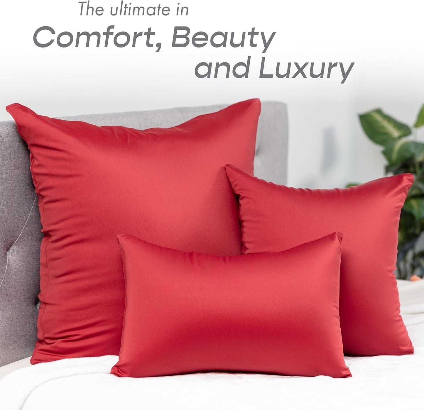 PILLOWY 12" x 20" Throw Pillow - Maroon: 1 PCS Luxurious Premium Microbead Pillow with 85/15 Nylon/Spandex Fabric. Forever Fluffy, Outstanding Beauty & Support. Silky, Soft & Beyond Comfortable