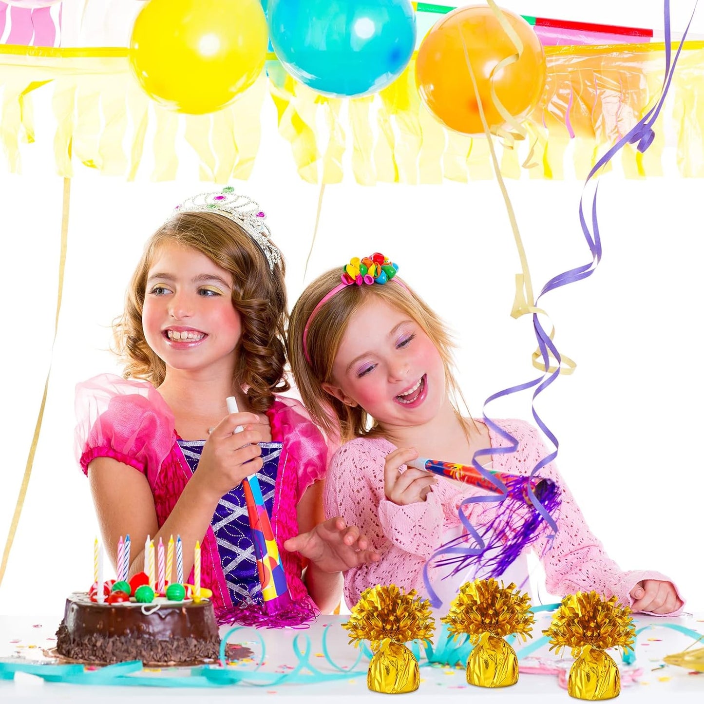 36 Pcs Metallic Balloon Weights Set Heavy Solid Metallic Anchor Balloon Holder Weights for Balloons Table Centerpiece DIY Decor for Birthday Party Favors Wedding 2.5 x 5 Inch(Gold)