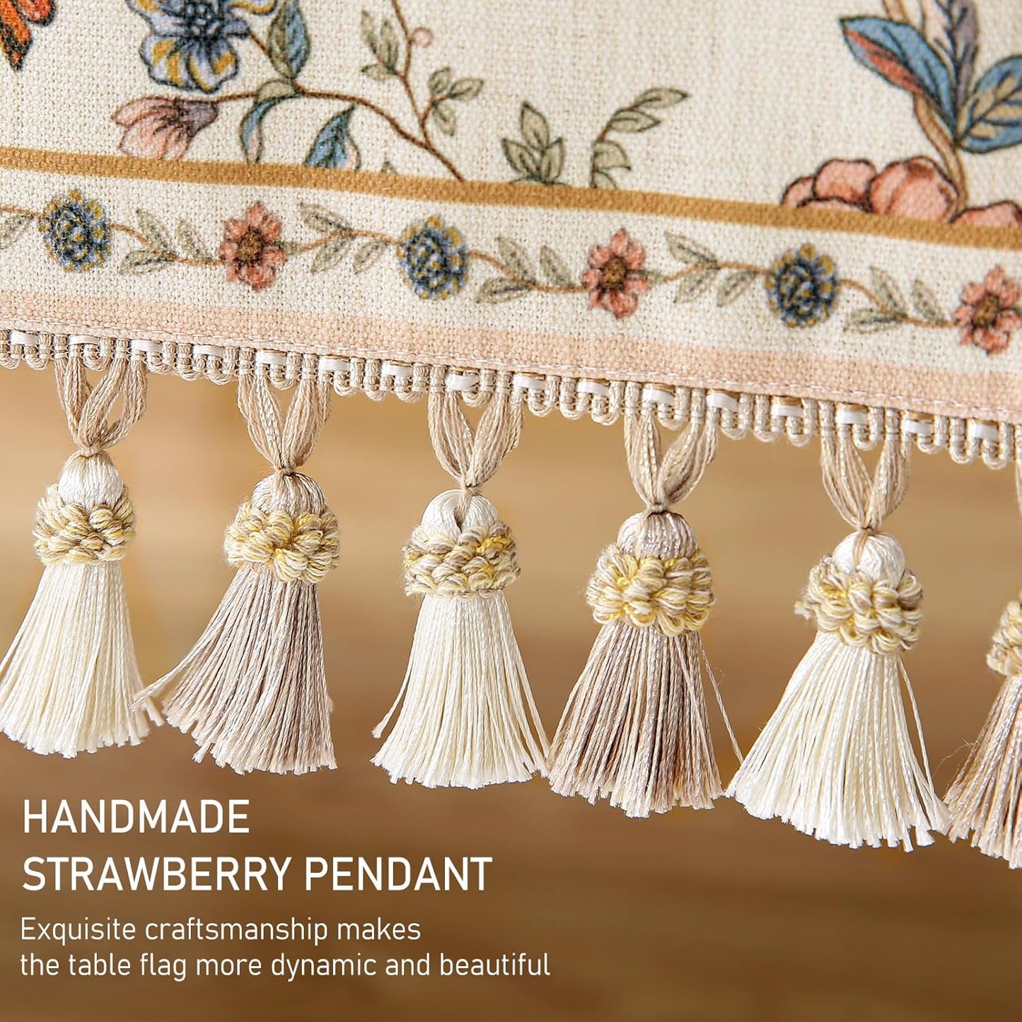 ISAENNE Designer Linen Table Runner 118 Inches Extra Long,Elegant Floral Bird Pattern Table Runners for Dining Room,Farmhouse Rustic Kitchen Decor,Thanksgiving,Christmas,12"*118"-Cornucopia