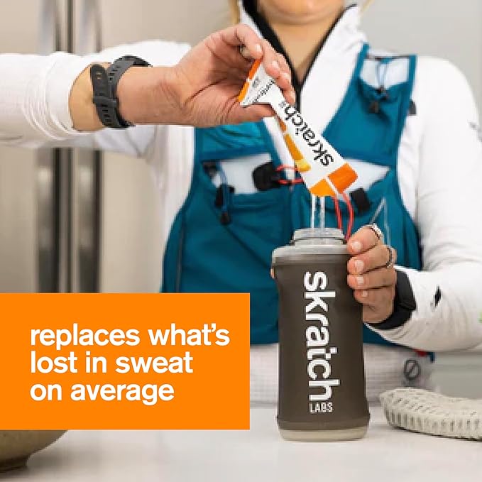Skratch Labs Hydration Packets - Hydration Drink Mix, Orange (20ct) - Electrolyte Powder Packets Developed for Athletes and Sports Performance - Gluten Free, Vegan, Kosher