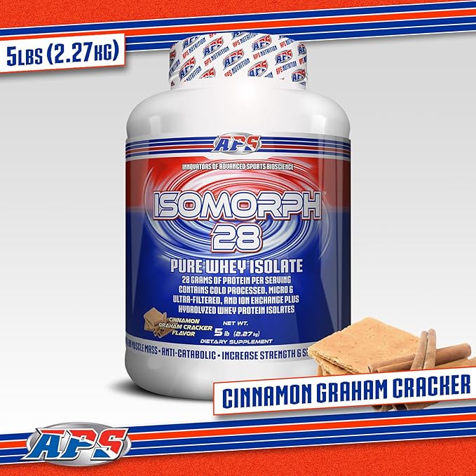 APS Nutrition Isomorph 28 Protein Powder | Pure Whey Isolate | Cold Pressed, Ultra- Filtered, & Ion Exchange Isolates | 28g Protein | 5 Pound (Cinnamon Graham Cracker)