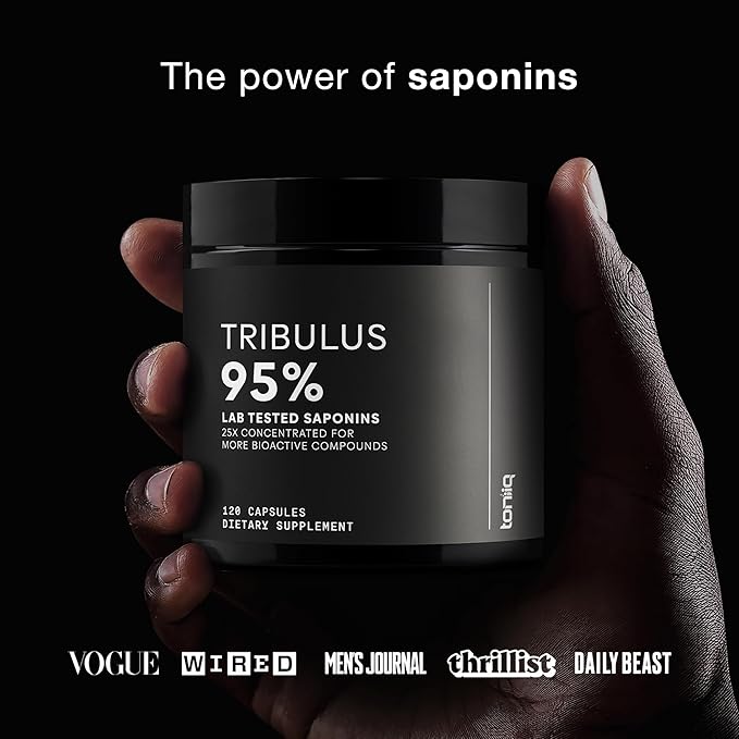 Tribulus Terrestris for Men - Ultra High Potency 25:1 Extract with 95% Saponins - 1300mg Pure & Concentrated Formula - Third-Party Lab Tested for Purity & Quality - 120 Capsules