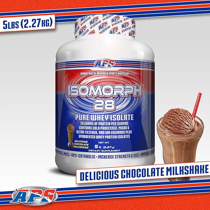 APS Nutrition Isomorph 28 Protein Powder | Pure Whey Isolate | Cold Pressed, Ultra- Filtered, & Ion Exchange Isolates | 28g Protein | 5 Pound (Chocolate Milkshake)