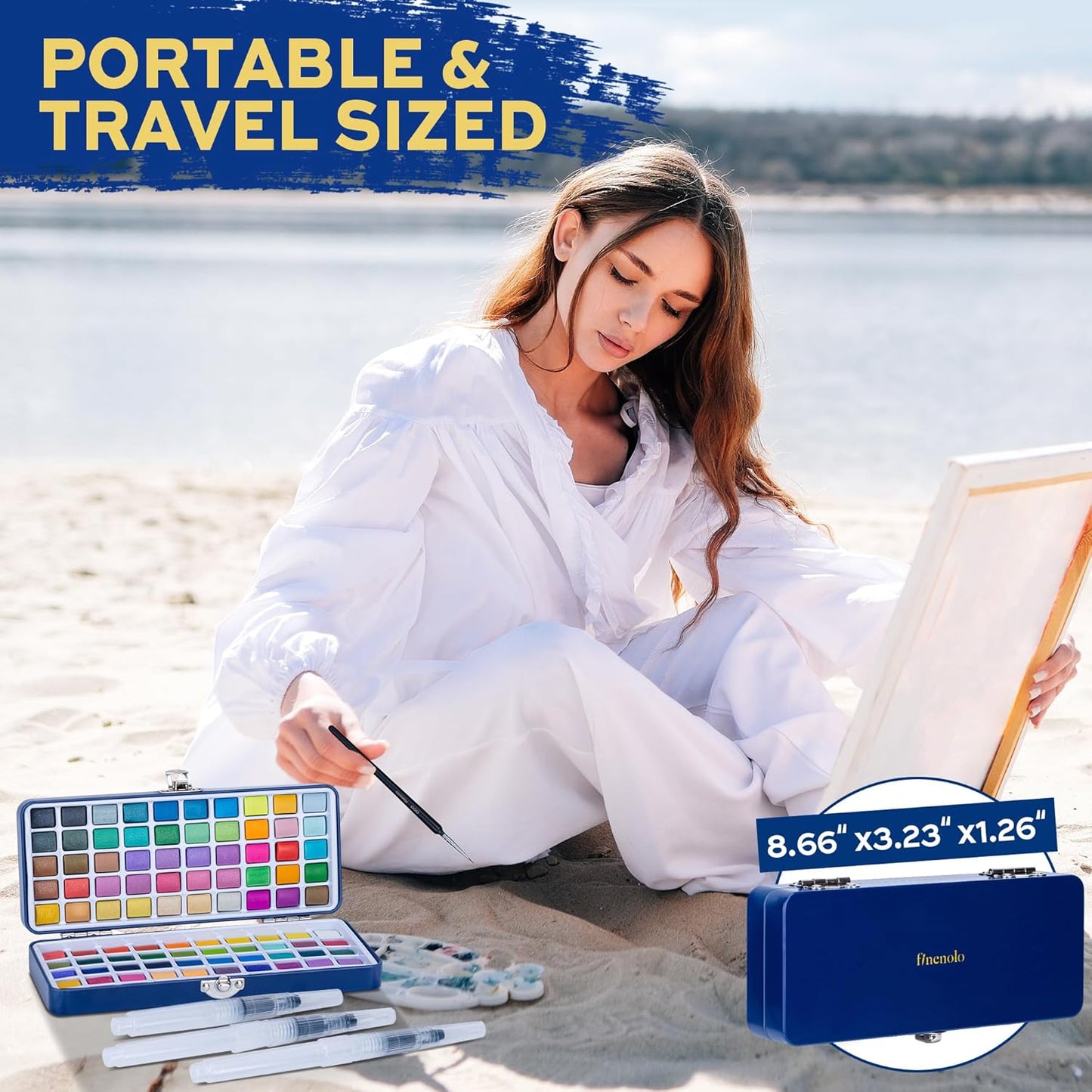 100 Colors Watercolor Paint Set with Metallic, Macaron & Fluorescent Colors-Professional Grade Watercolor Paints for Artists, Beginners & Illustrators, Ideal for Blending, Layering & Creative Artwork