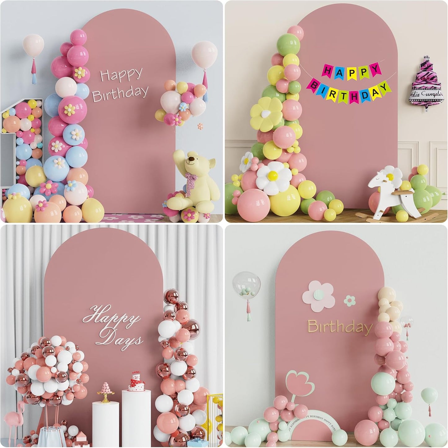 Wokceer 7.2 FT Wedding Arch Stand and Arch Cover, Metal Arch Backdrop Stand with Arch Stand Cover for Birthday Party Wedding Ceremony Bridal Baby Shower Event Decor, Light Dusty Rose