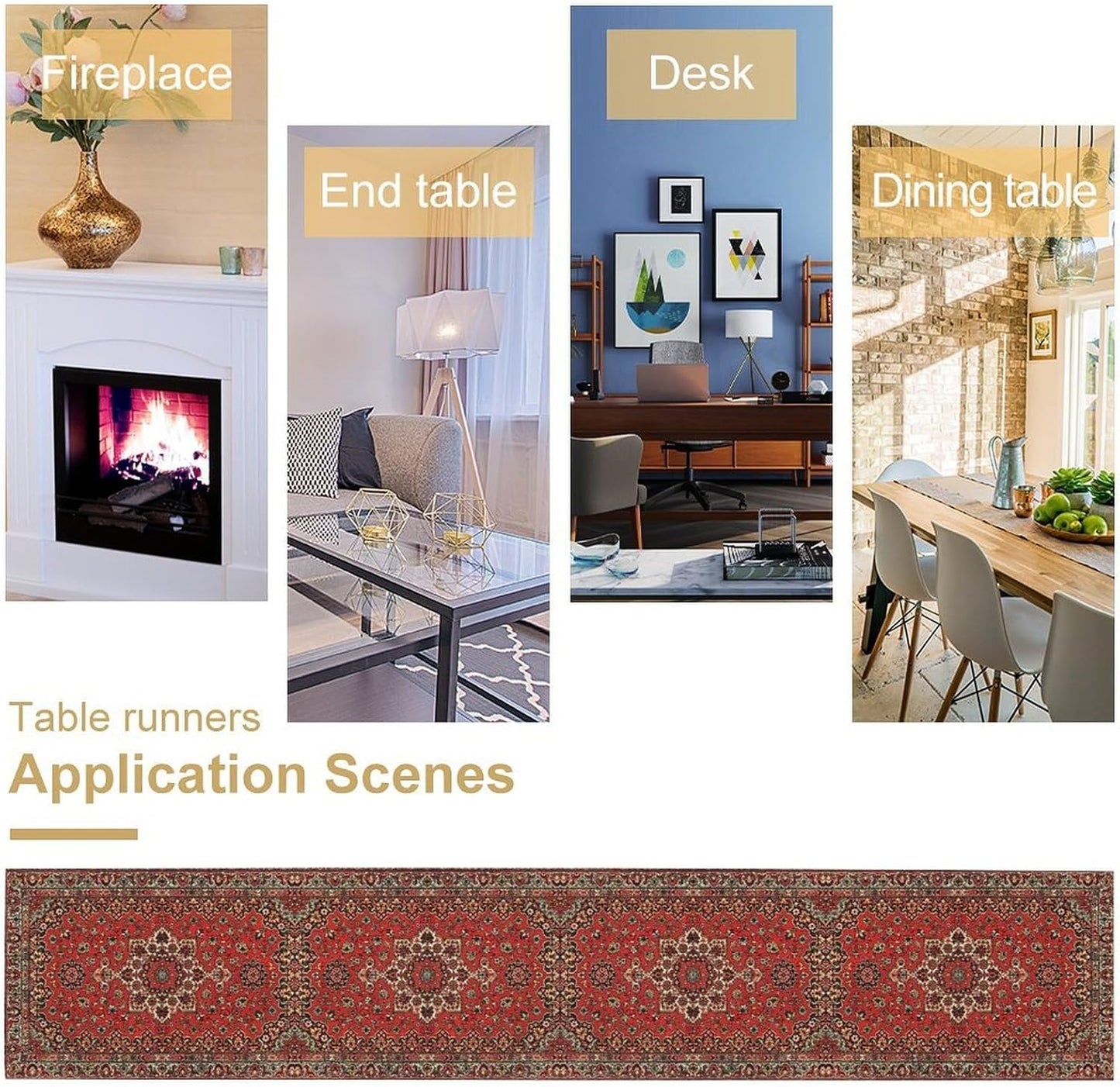 Vintage Boho Red Table Runner,Elegant Mid Century for Home Farmhouse Kitchen Table Dining Coffee Room Garden Party Wedding Decor 13x90in