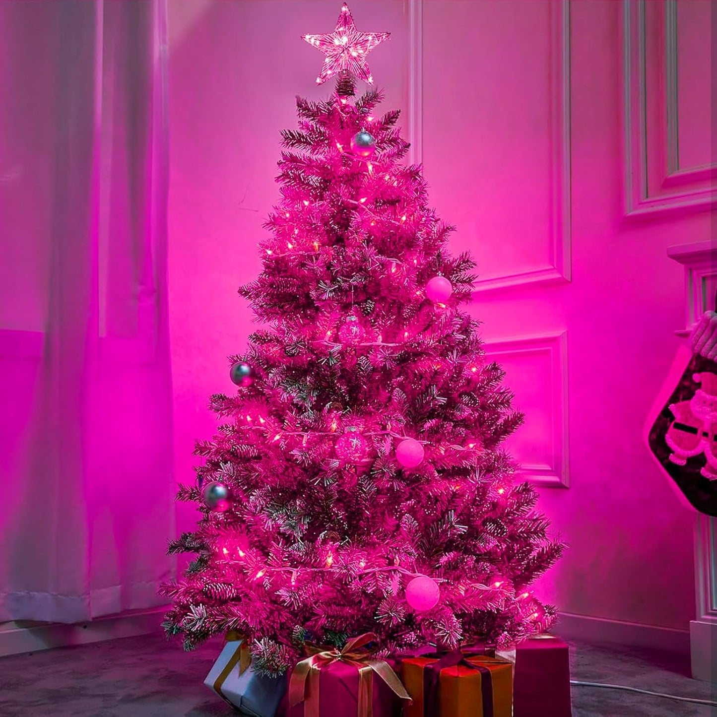 100 Count Pink Lights for Valentine's Day Decorations 20ft Mini Christmas String Lights White Wire Incandescent Bulb Waterproof Fairy Lights for Indoor Outdoor Xmas Tree Valentine's Day Décor