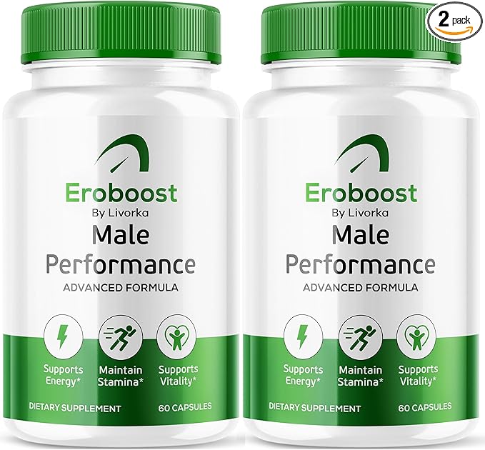 Eroboost Supplement for Men – Male Performance Advanced Formula, 120 Capsules for 2 Month, Pack of 2