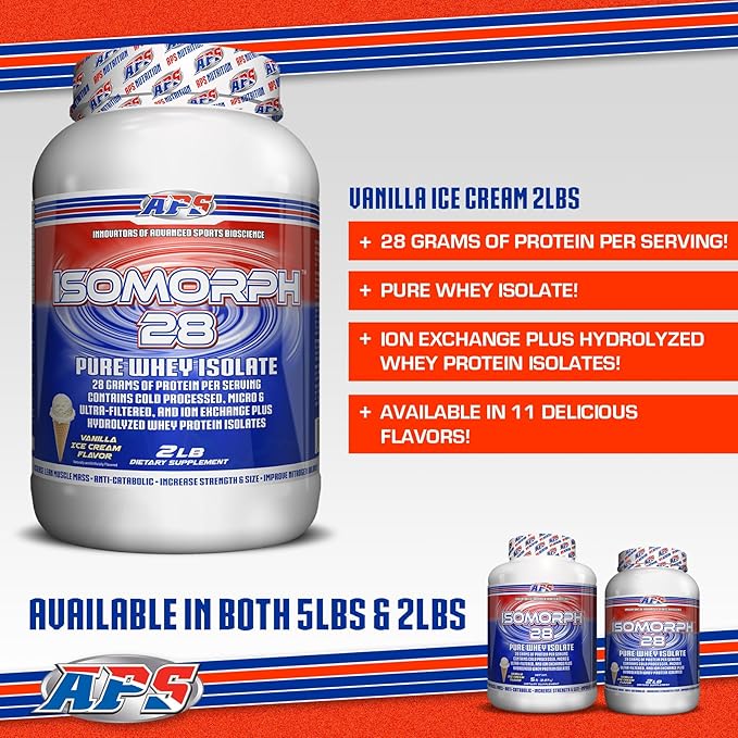 APS Nutrition Isomorph Protein Powder Supplement | Whey Protein Isolate | Ultra- Filtered | 28g Protein | Vanilla Ice Cream, 2 Pound (Pack of 1)