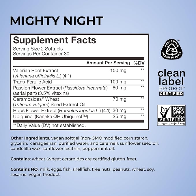 HUM Mighty Night - Nighttime Supplement for Skin + CoQ10 & Ferulic Acid to Promote Skin Cell Turnover - Overnight Beauty Vitamins for Women (60-Count)