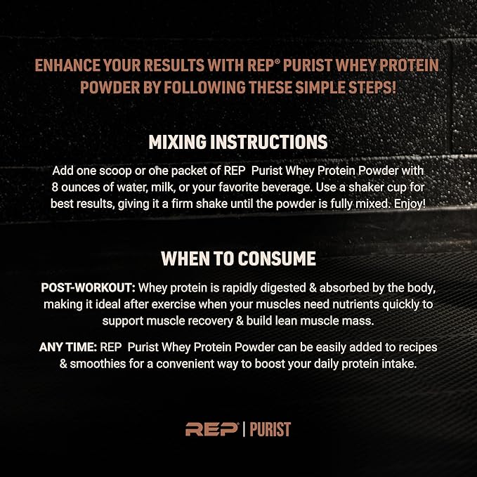 REP Purist Whey Protein Powder, Premium Chocolate Grassfed Isolate, Post-Workout Recovery, Keto Friendly, Clean Nutrition Meal Replacement, Promotes Lean Muscle, Sugar and Gluten-Free Women Men, 2 Lb