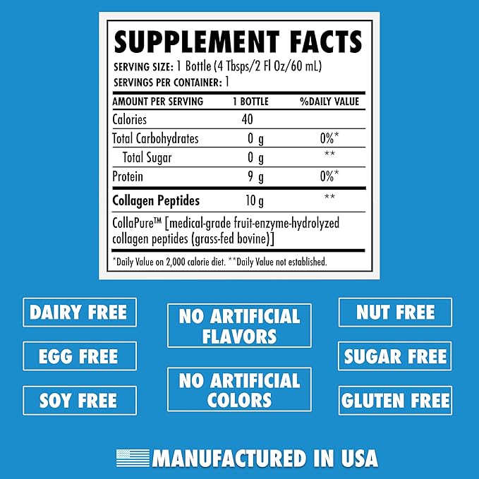 HEALTH DIRECT – Medical-Grade Liquid Collagen Shots – AminoSculpt Sugar-Free – Orange Cream – 12 Servings, (12pk, 2oz Shots) – Good for Joints, Bones, & Sleep – Better Hair, Skin & Nails