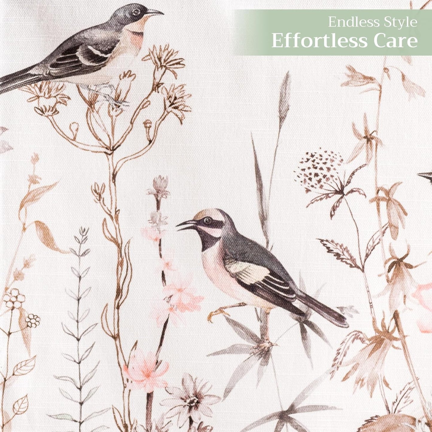 Maison d' Hermine Table runner 100% Cotton Double Layer Table Runners 72 inches long Decorative for Home Kitchen Dining Party Wedding Bridal Shower Spring Summer (Meadow Florals - Brown, 14.50" x 72")