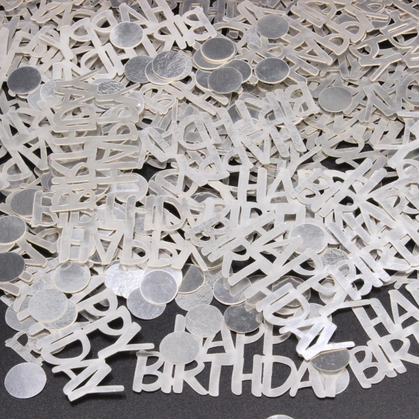 Birthday Confetti - Silver for Happy Birthday Table Decorations, 270 Pcs