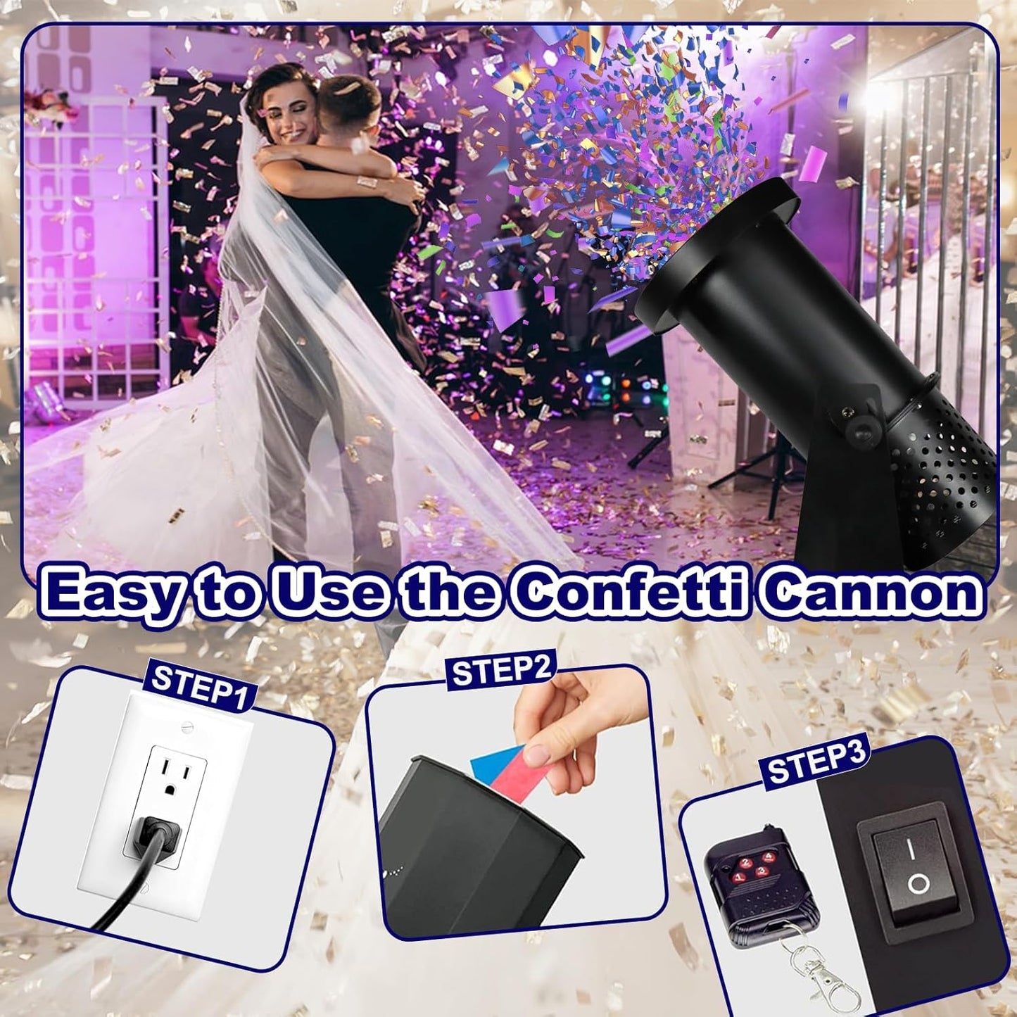 Paper Machine with 12 LED Lights and Remote Control - DMX Control Digital with Remote Perfect for DJ Parties, Nightclubs, Weddings and Events