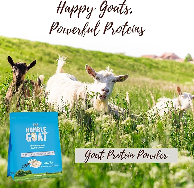 Grass Fed Whey Protein Powder Vanilla 1.5 lb – Made from Goat Milk, Easy to Digest, Clean Taste, Non-GMO, Gluten-Free & Versatile Vanilla Whey Protein Powder, Made in USA