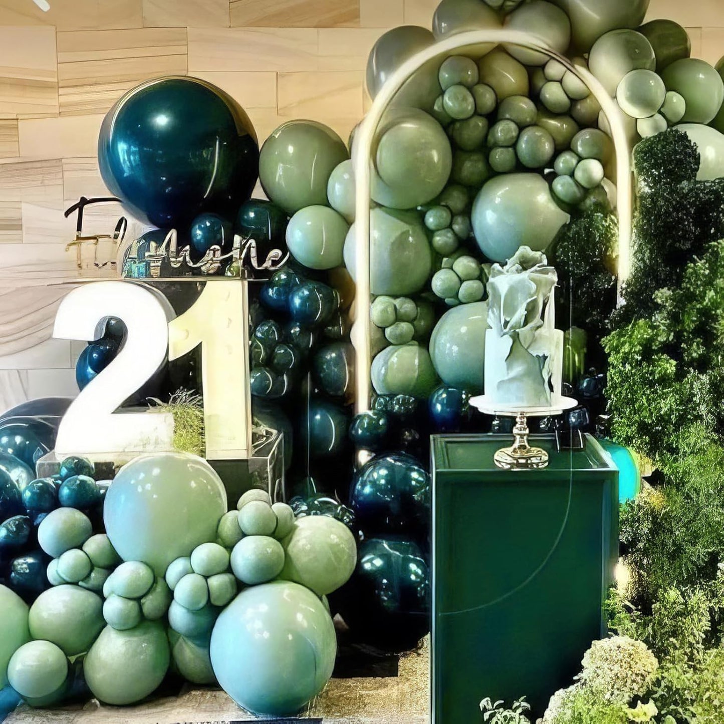 Blue and Green Balloons, 50Pcs 12 Inches Dark Green Navy Blue Metallic Dinosaur Birthday Balloons for Boys Dinosaur Birthday Party Hunting Baby Shower Wedding Graduation Decorations