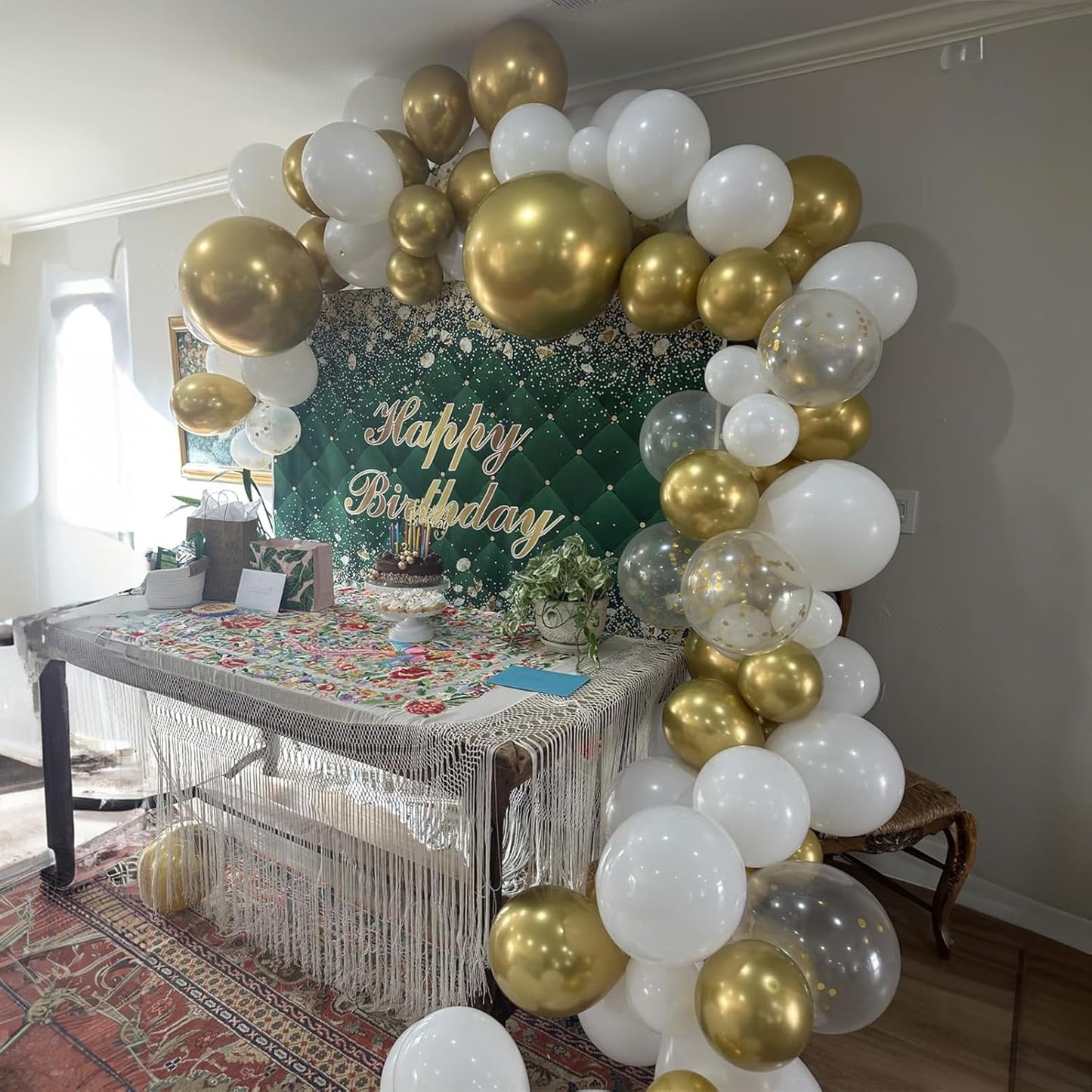 Balloons White and Gold, 60 Packs 12 Inch Metallic Gold Balloons Pearl White Latex Balloon Gold Confetti Balloon for Birthday Parties, Weddings, Anniversaries, Baby Shower Party Decorations