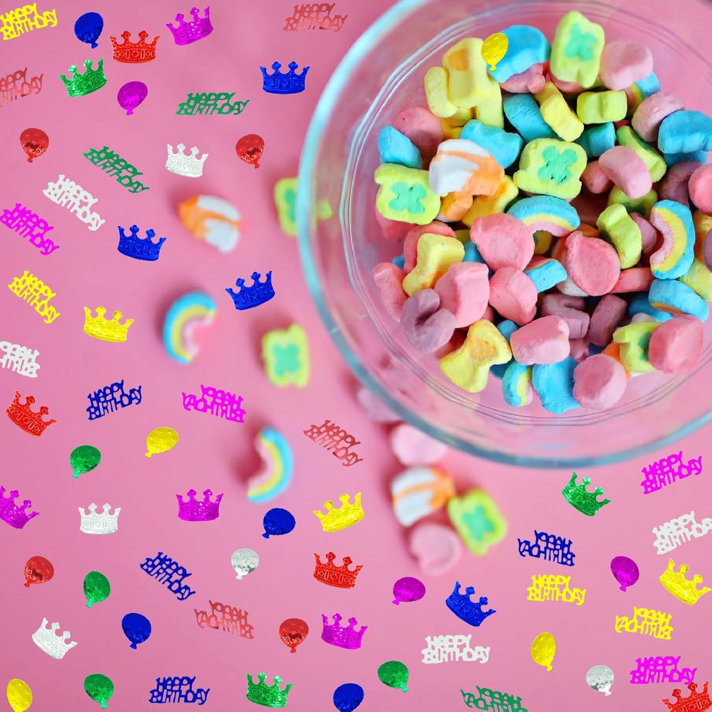 Confetti Happy Birthday Sequins Table Confetti Metallic Foil Sprinkles or DIY Multicolor Birthday Sequins Metallic for Birthday Party Supplies