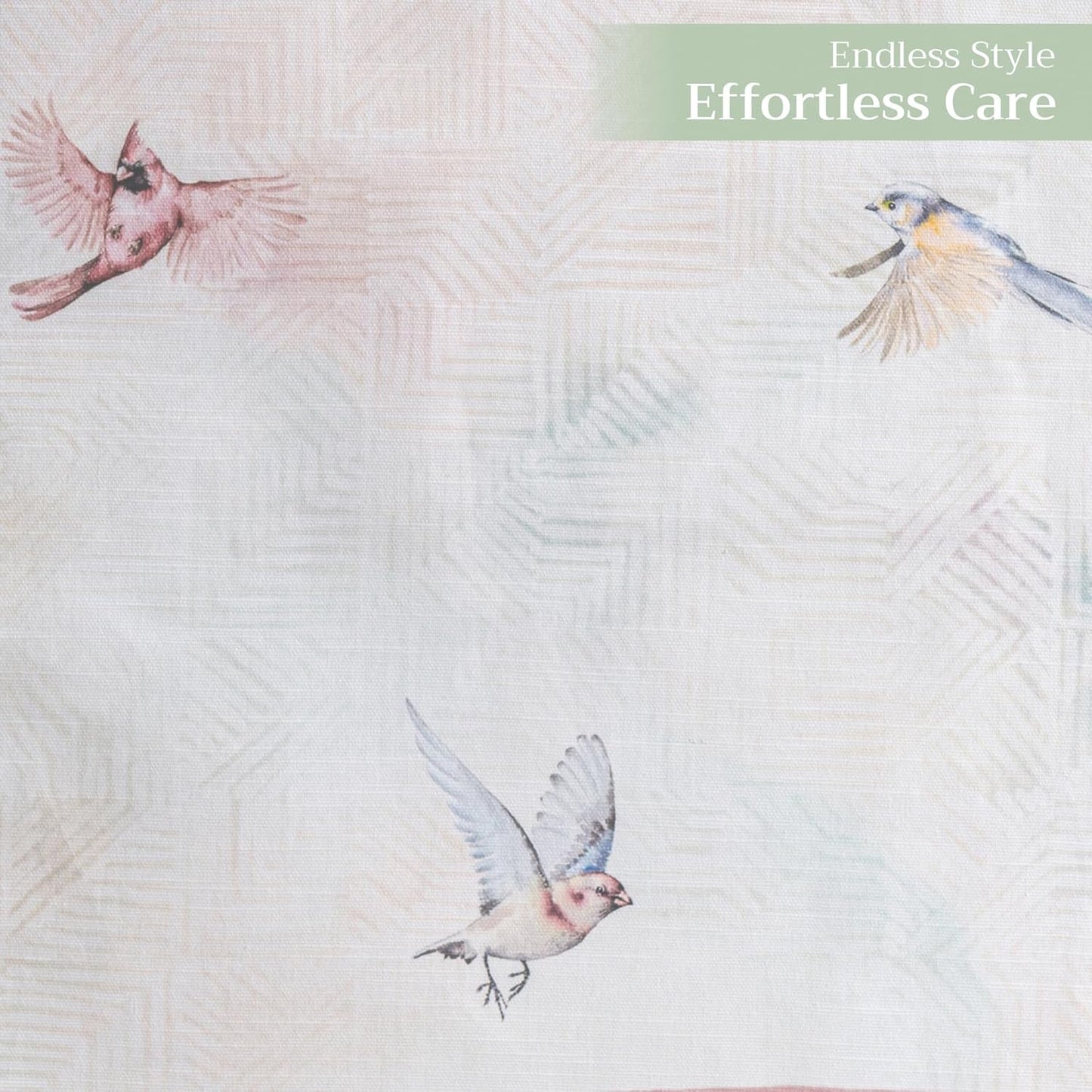 Maison d' Hermine Table Runner 100% Cotton Double Layer Table Runners 108 inches Long Decorative for Home Kitchen Dining Party Wedding Bridal Shower Spring Summer (Flying Birds, 14.50" x 108")