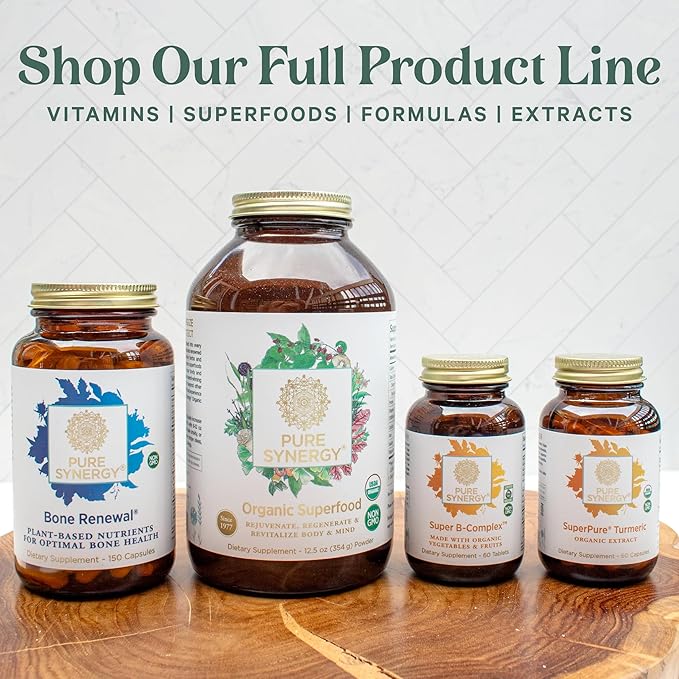 PURE SYNERGY Vita·Min·Vitality | Natural Multivitamin for Men | Men’s Daily Multivitamin Made with Organic Whole Foods | for Energy, Stress, and Immune Support (60 Tablets)