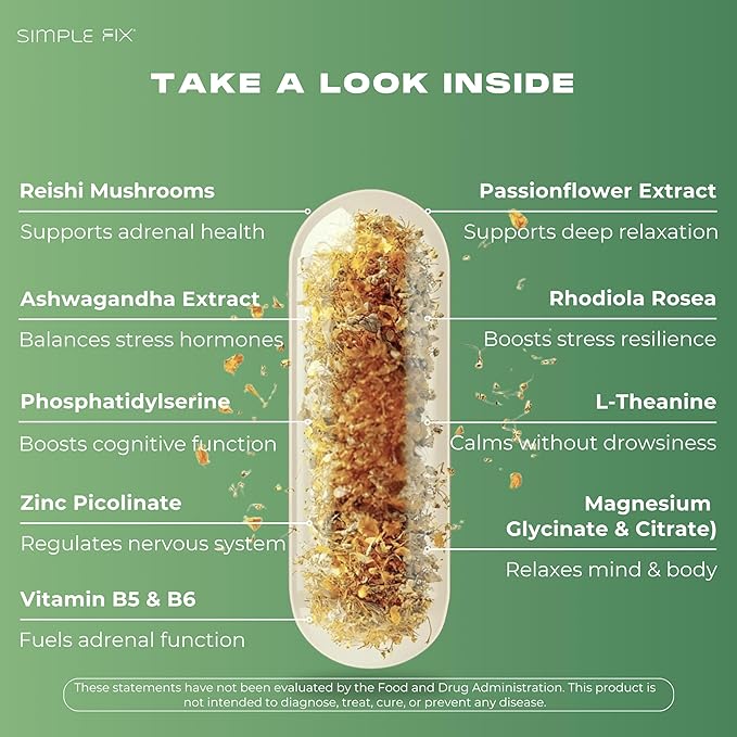 Cortisol Balance Supplement β Supports Stress, Focus & Daily Energy β with Ashwagandha, Rhodiola Rosea, L-Theanine, Magnesium, Zinc & B6 β Adaptogen Formula β Vegan Capsules