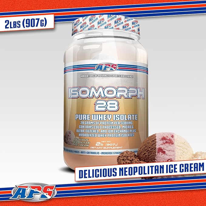 APS Nutrition Isomorph 28 Whey Powder, Neapolitan Ice Cream, 2 Pound