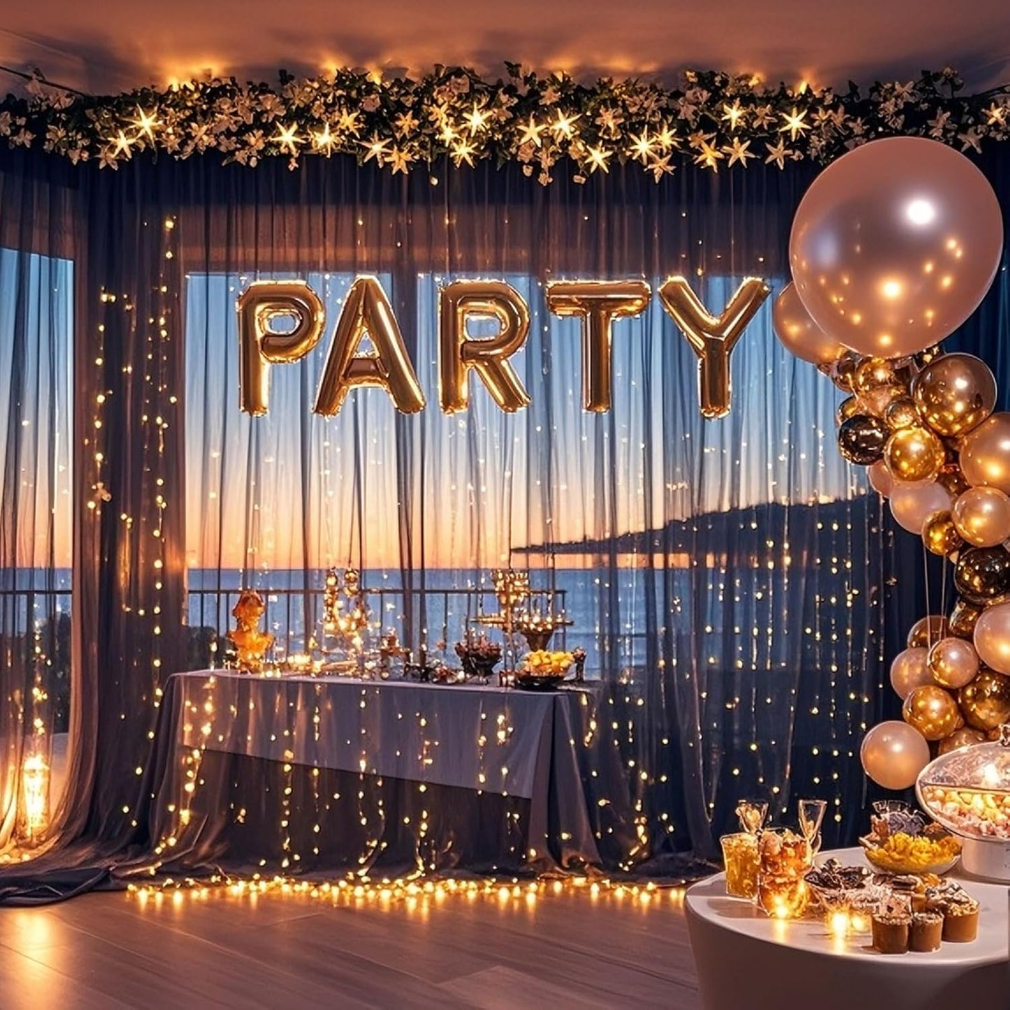 10×10ft Tulle Backdrop Curtains with Lights String - 300LED Fairy Lights Sheer Curtain Backdrop for Weddings Baby Shower and Birthday Party Decorations(6 Panels 5×10ft)