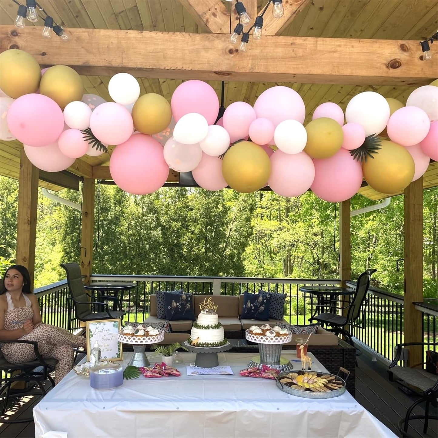 Pink Gold Balloons Set, 12 Inch Matte Pink Pastel Baby Pink Metallic Gold Confetti Latex Balloons for Girls Women, Pink Gold Party Balloons for Birthday Baby Bridal Shower Wedding Party Decorations