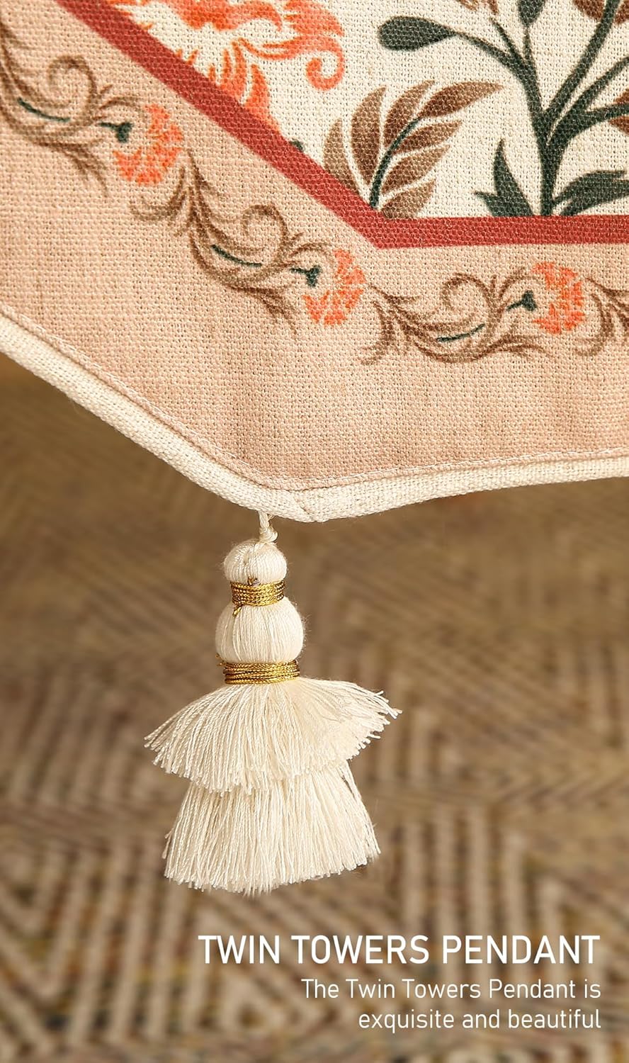 ISAENNE Designer French Elegant Linen Extra Long Table Runner 118 Inches,Farmhouse Lily Pattern Decor Table Runners for Dining Tables,Thanksgiving,Kitchen Tables,Christmas,12"*118"-Aurora A