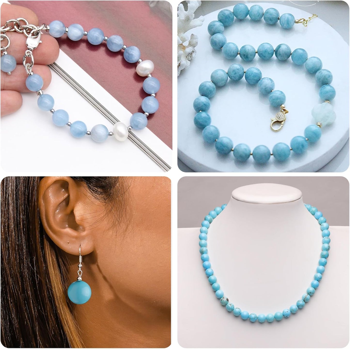 10mm Natural Stone Beads for Jewelry Making,Burmese Jade Polished Smooth Round Gemstone Beads for Bracelet Necklace 15 Inch