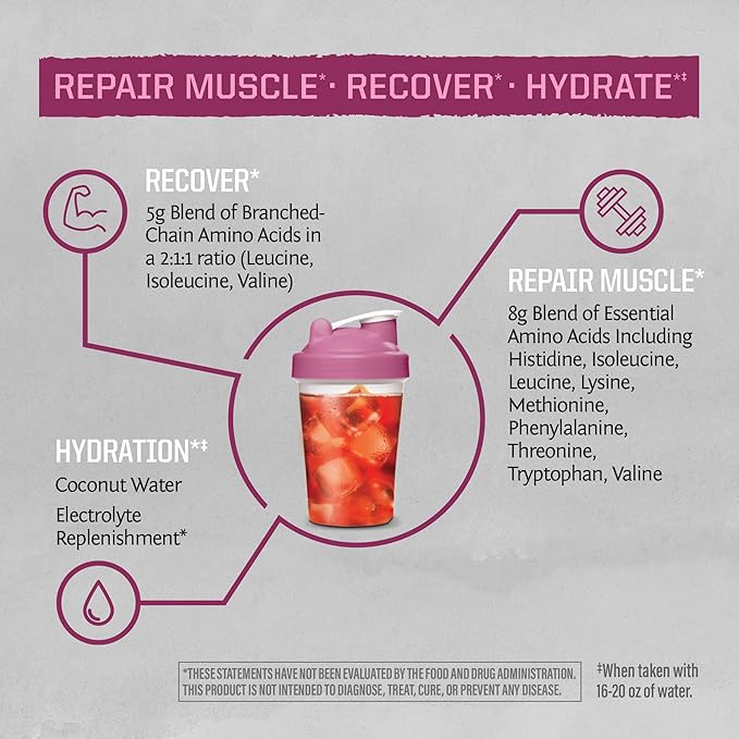 Sunwarrior Amino Acids Amino Energy Powder Essential Amino Acids EAA | Muscle Repair Hydration & Recovery | Promote Wellness Strength & Endurance | Dragon Fruit Flavor | 30 Servings | Active Aminos