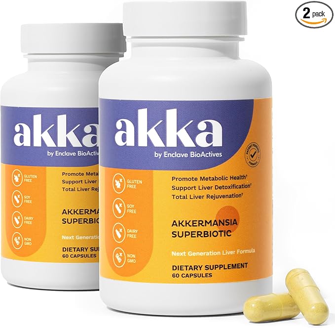 AKKA Premium Liver Cleanse Detox & Repair Superbiotic - 2pack: Detox, Regeneration, & Restoration Liver Support Supplement with Bioavailable Pasteurized Akkermansia | Vitality | Metabolism | Immunity