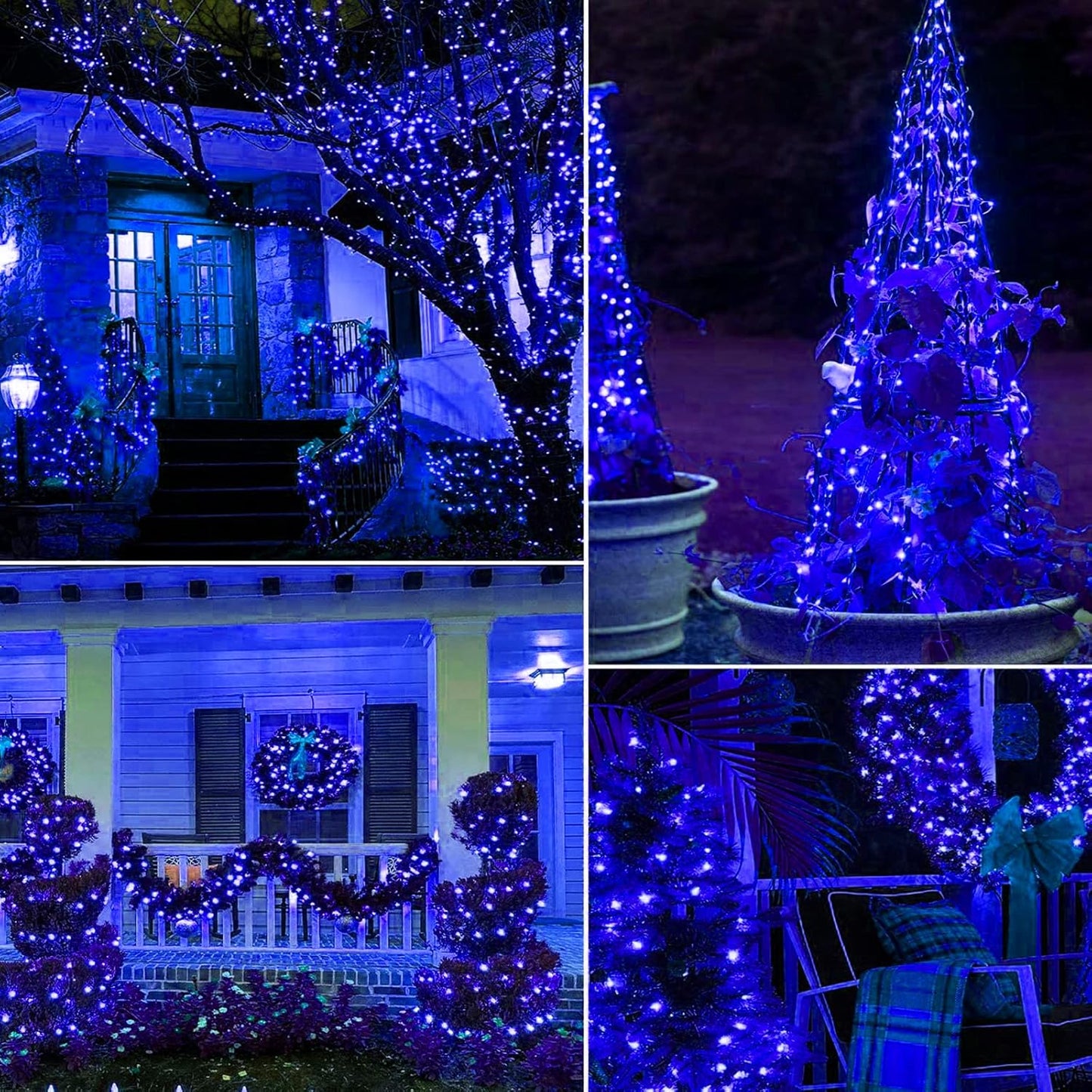 16 Pack Led Fairy Lights Battery Operated String Lights 10 Feet 30 LED Waterproof Twinkle Lights Mason Jar Lights Silver Wire Firefly Lights for Christmas Party Wedding Patio (Blue)