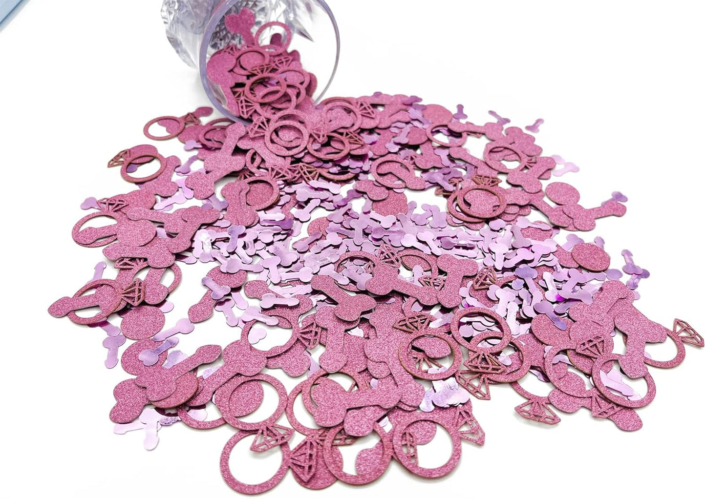800 Pcs Rose Pink Glitter Cute Sprinkle Confetti Party Decoration for Valentine's Day, Celebration, Wedding, Engagement