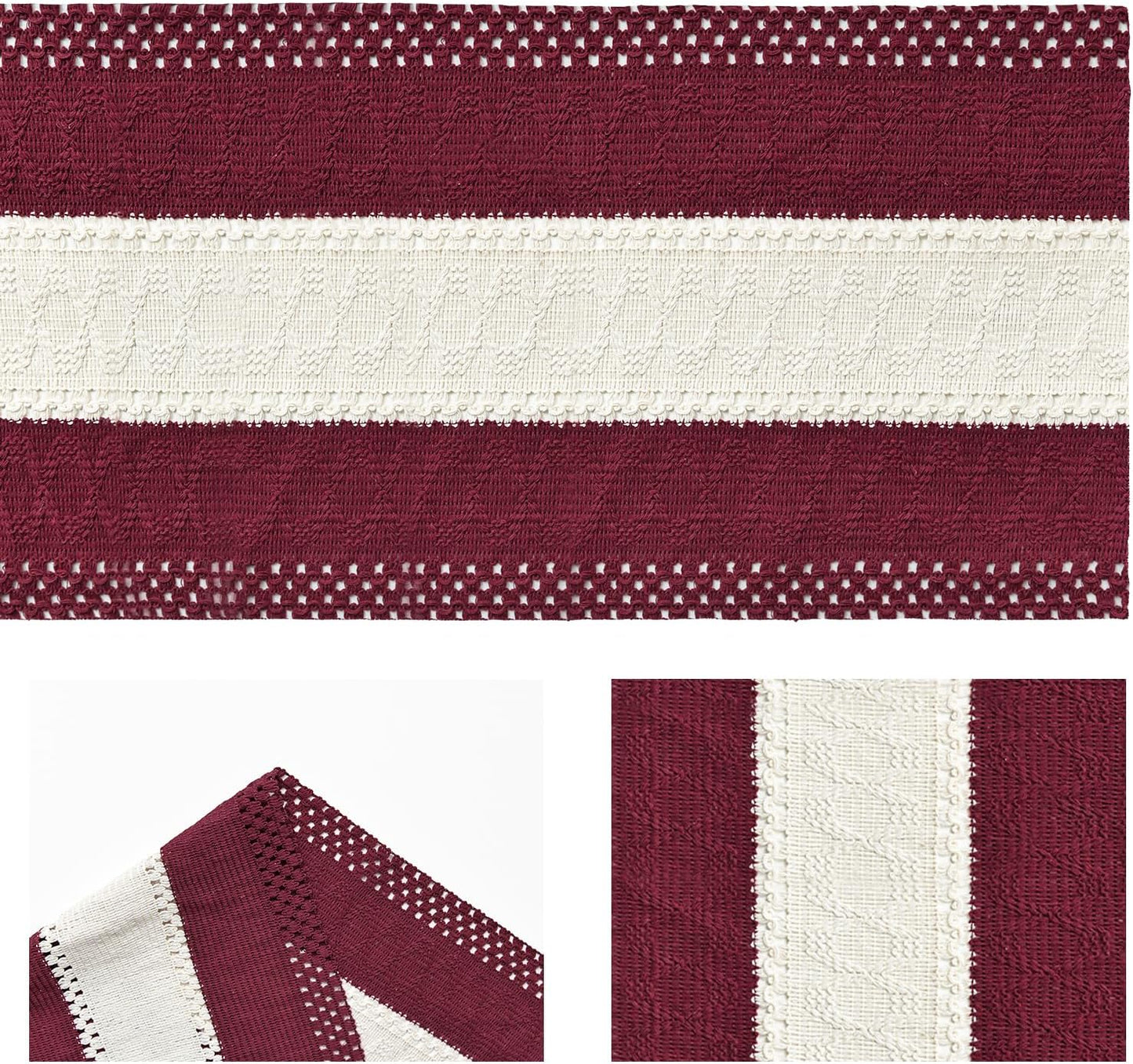 Artoid Mode Red Farmhouse Rustic Table Runner, Seasonal Hollow Kitchen Dining Table Decoration for Home Party Decor 12x60 Inch