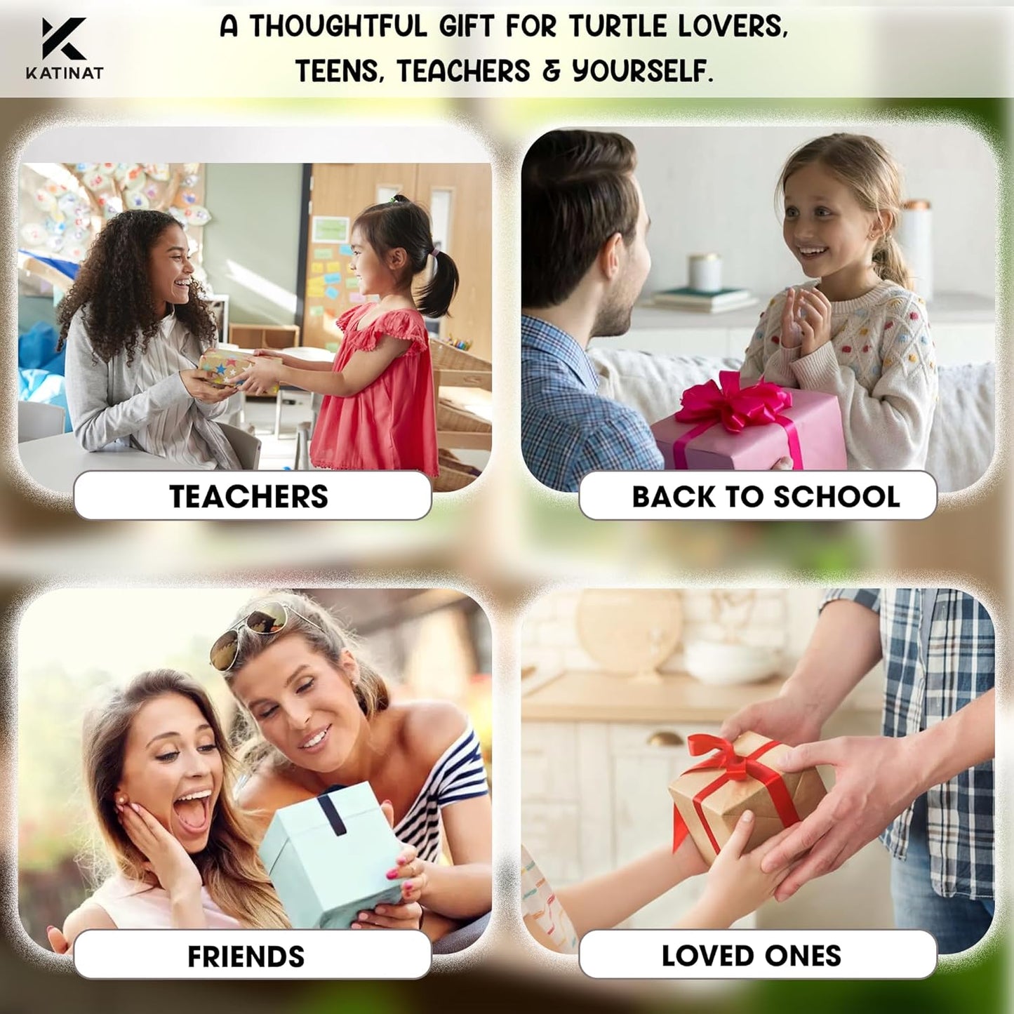 Positive Turtle Jar – 60 Funny Emotional Support Affirmation Cards, Sea Turtle Gifts for Women, Teens, Tweens, Girls, Turtle Decor, Trendy Teen Girl Stuff, Back to School Gifts, Teachers Gift